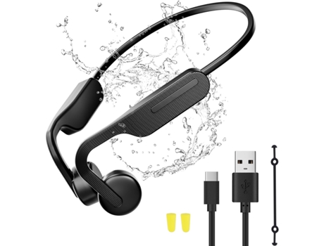 Auriculares de conducción ósea Bluetooth, auriculares inalámbricos para correr con micrófono incorporado, auriculares abiertos impermeables, 8 hora...