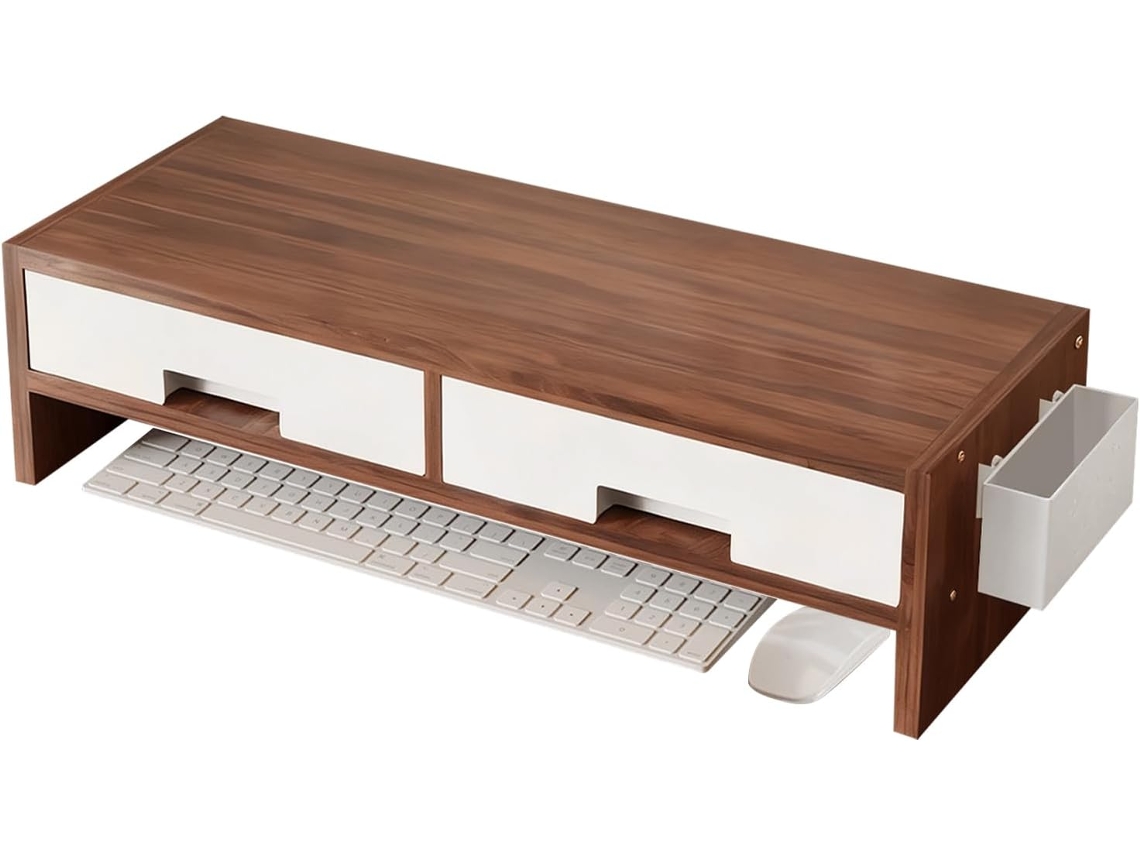 Soporte Para Monitor, Organizador De Escritorio, Estante De Dos Cajones