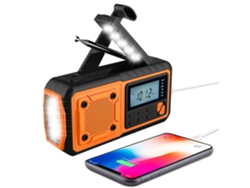 Radio Portátil De Emergencia Para Exteriores Con Manivela, Linterna, Batería Externa 4000 Mah Y