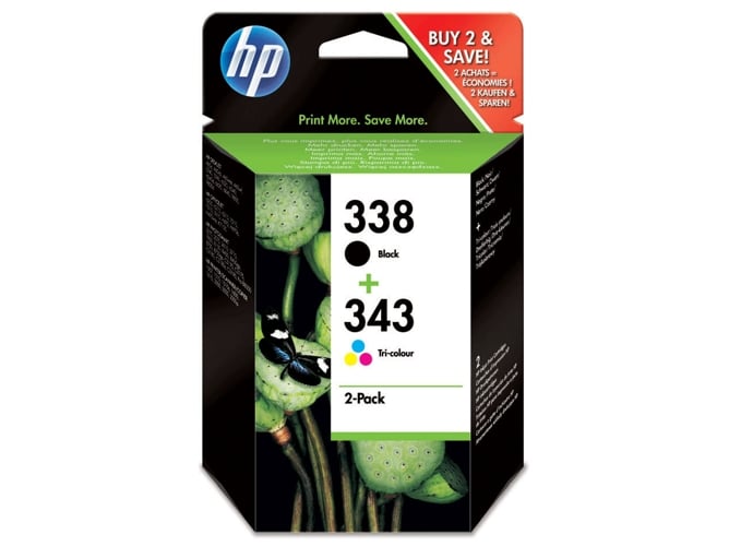 Pack 2 cartuchos de tinta Original HP 338 Negro y HP 343 Tricolor