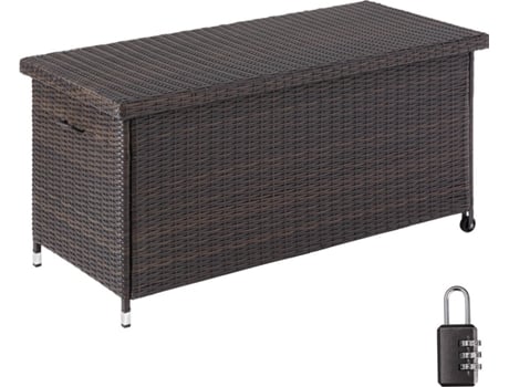 Baúl de Almacenamiento TECTAKE Kiruna (Marrón - Polietileno - 121x56x60 cm)