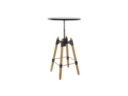 Mesita Auxiliar Metal Madera Regulable 60x60x105cm