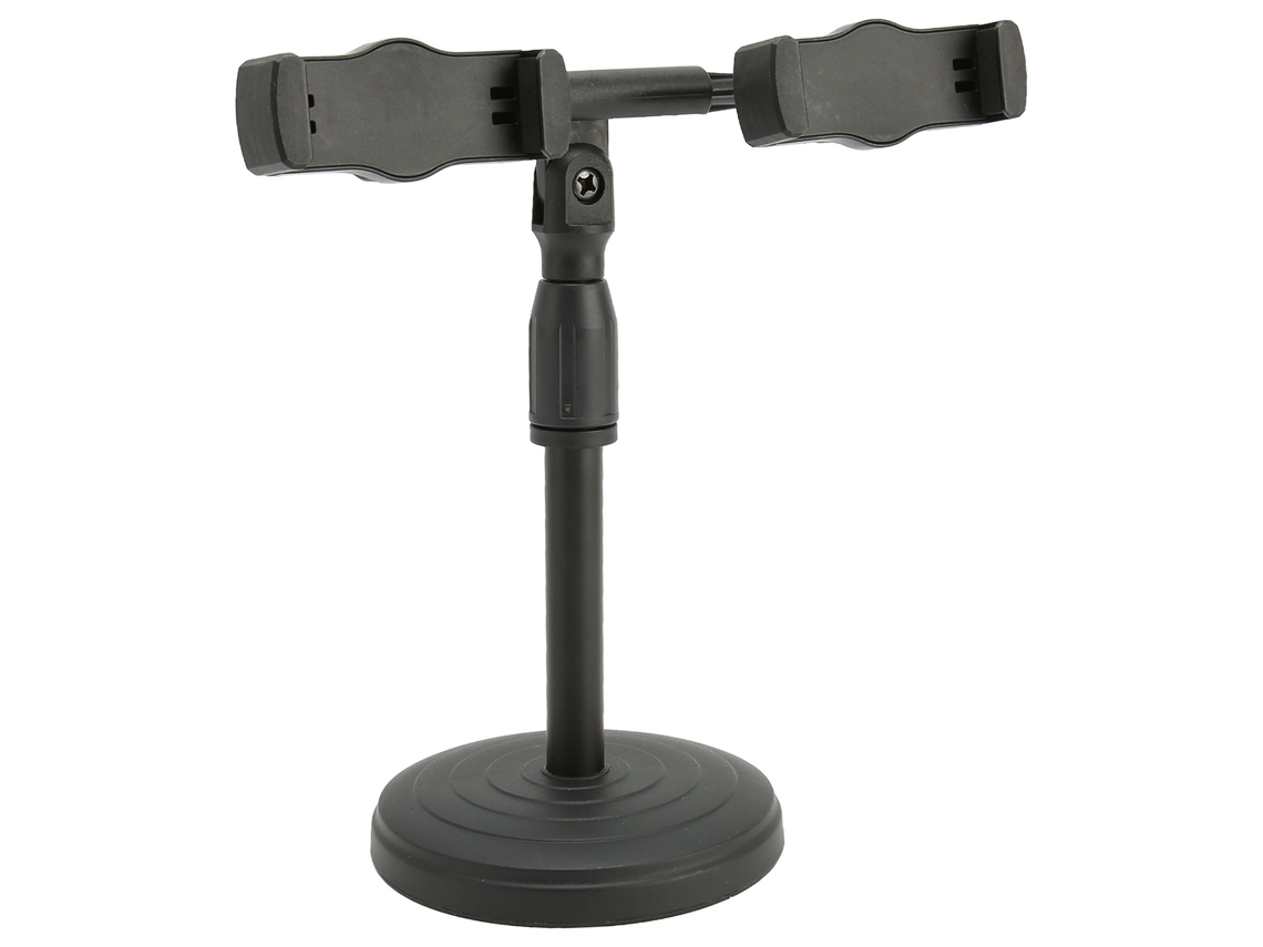 Soporte Para Teléfono Móvil De Altura Y Ángulo Ajustables Para Uso Sobre Mesa, Compatible Con Teléfonos De 6 A 10 Cm, Con Capacidad Para Dos Teléfonos.