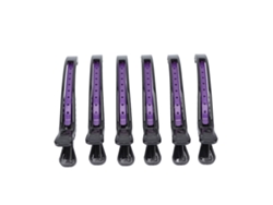 6pcs Pinza De Pelo Profesional Portátil Set De Pinzas De Seccionado Para Peluquería Hogar Y Salón (negro Morado)