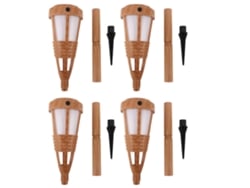 2026-4pcs Lámparas De Antorcha Led Solares Con Llama Abs Impermeable Ip42 Iluminación Exterior Para Jardín Patio Decoración