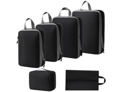 Bolsa de almacenamiento de compresión, juego de 6 piezas, bolsa de almacenamiento de viaje ligera, color negro Siurn