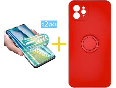Carcasa + 2 Protectores de Pantalla para iPhone 11 Pro SKYHE Rojo