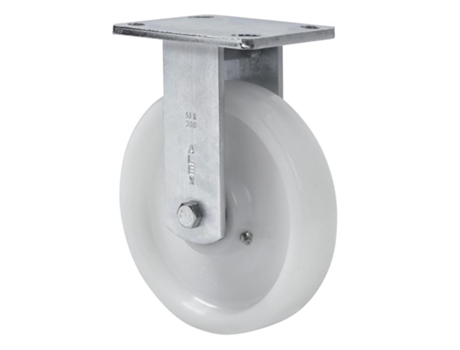 Rueda fija 17slr200-ft nylon blanco extrafuerte eje liso ALEX