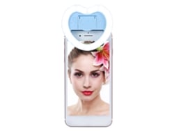 Luz De Relleno 23 Perlas De Lámpara Forma De Corazón Móvil Selfie Led Con Espejo De Maquillaje Azul