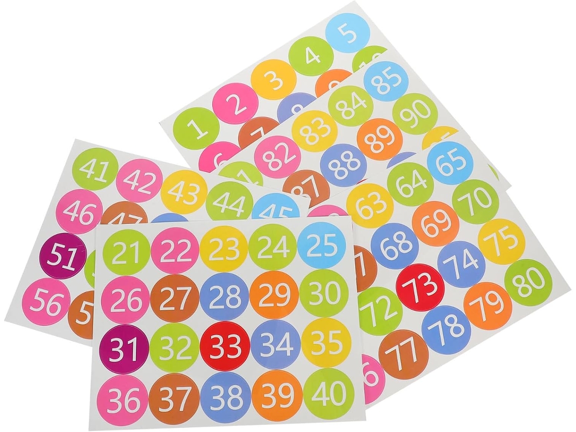 Pegatinas Numeradas Solustre Para Marcar Y Organizar Artículos, Pegatinas Numeradas De Papel Autoadhesivas Con Diseño