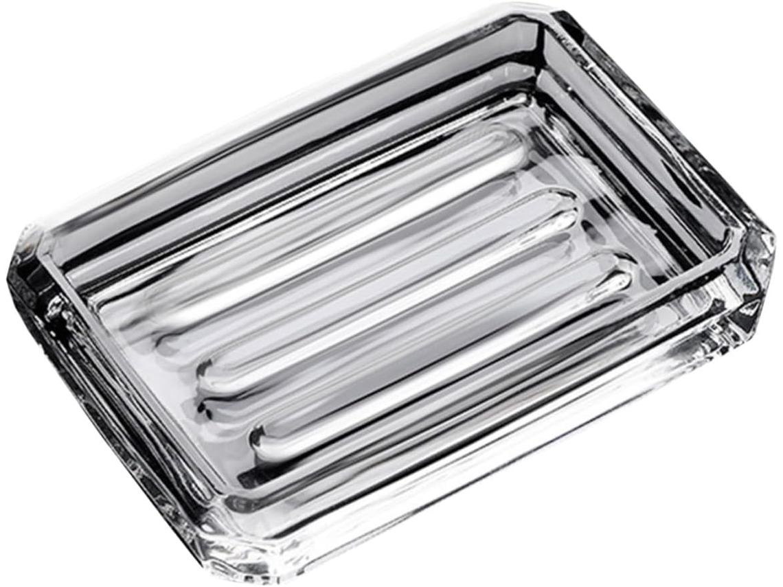 Jabonera Transparente Cuadrada Para Baño Y Hogar Soporte Para Jabón De Ducha Base Central Antiderrames Compacto Y Fácil De Limpiar Adec