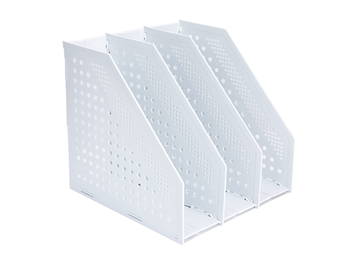 Revistero plegable A4 con 4 compartimentos, organizador y almacenamiento para la oficina escolar