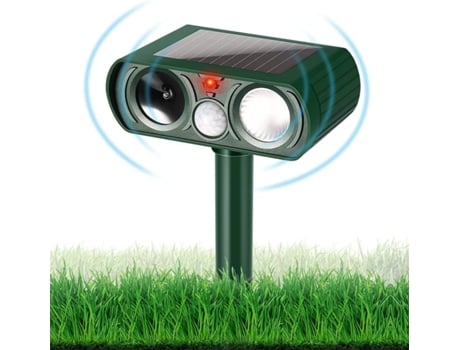Repelente de animales ultrasónico para disuasión de gatos al aire libre impermeable para jardín de granja, repelente solar de animales con sensor d...