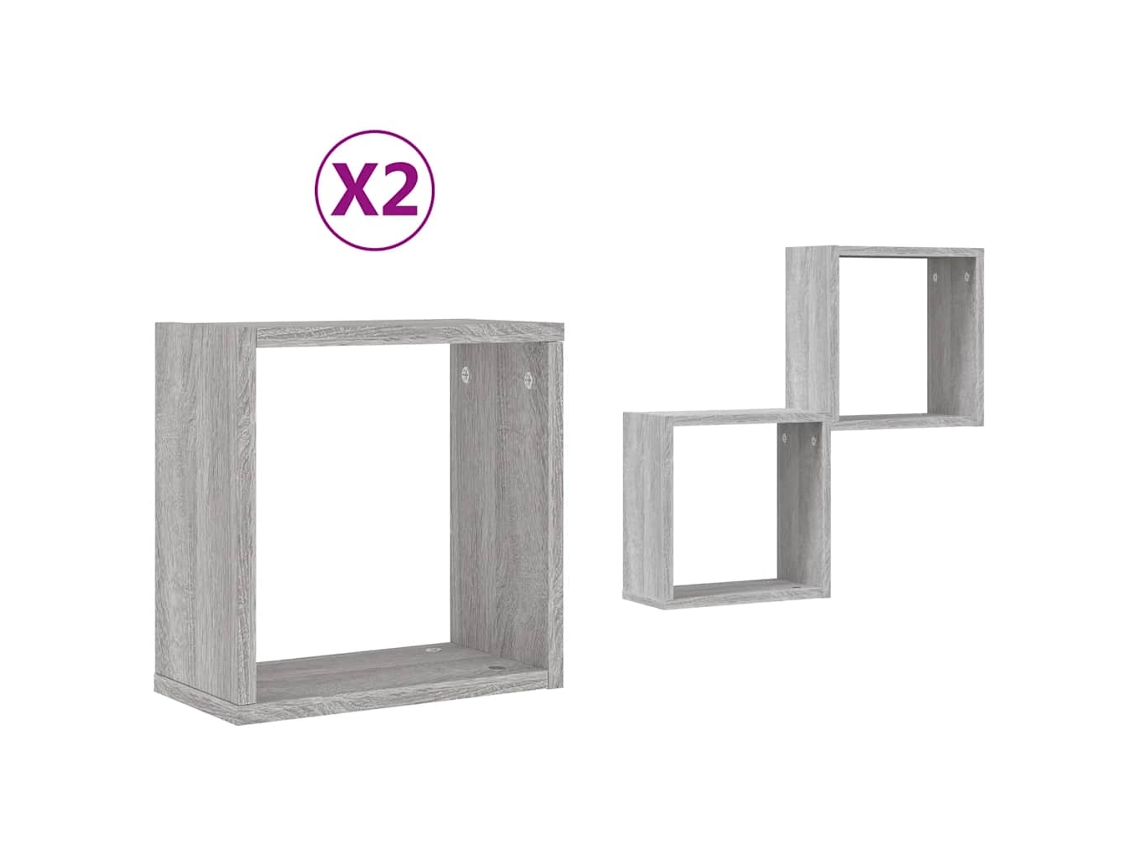Estantes de pared en forma de cubo, 2 piezas, 30x15x30 cm, MAISON EXCLUSIVE