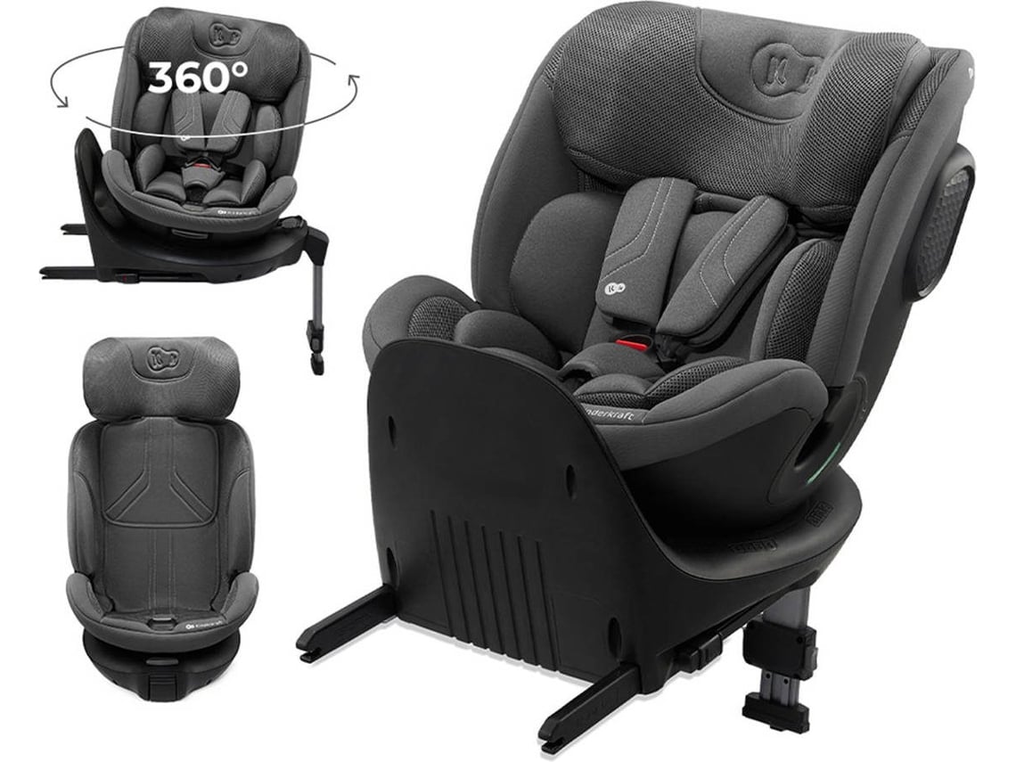 Silla De Coche Kinderkraft XRIDER 2 i-Size 40–150 cm con rotación 360°, RWF hasta 105 cm e ISOFIX Gris