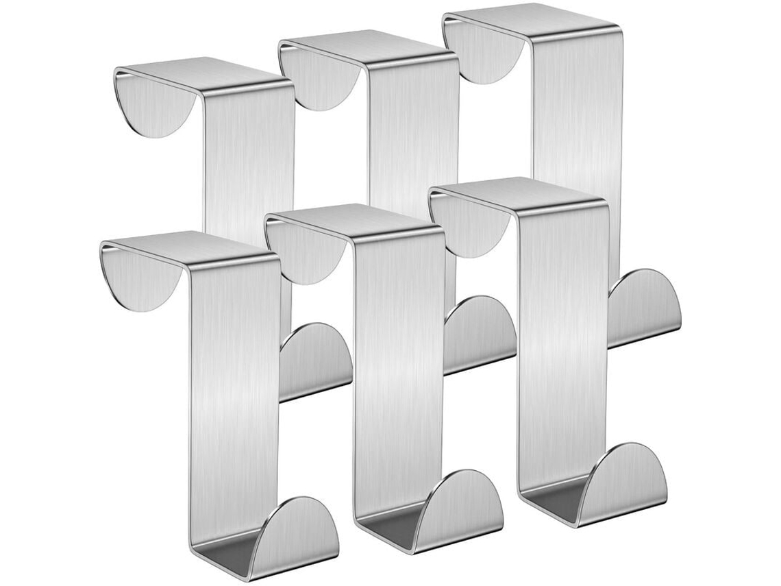 VVJIJILLY Conjunto De 6 Ganchos Inoxidáveis Para Porta, Gaveta Ou Armário, Ideal Para Cozinha Ou Wc