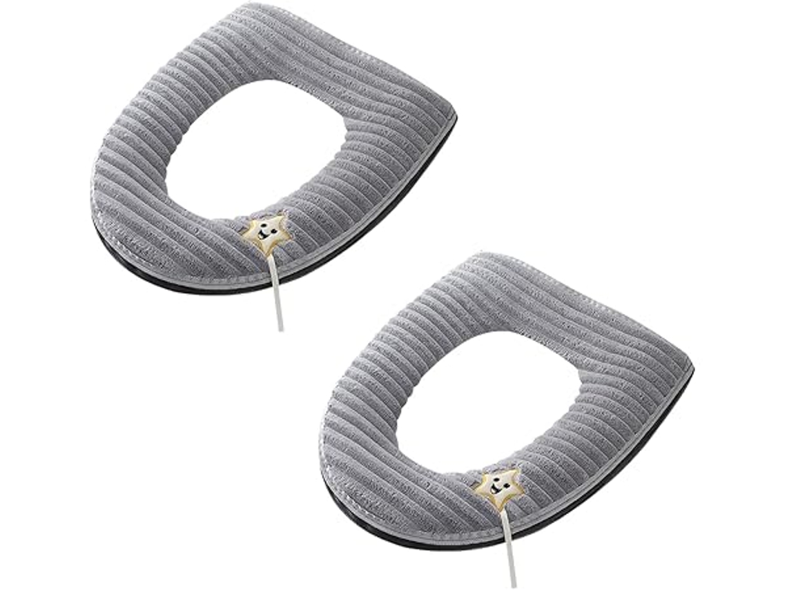 Dos Cojines Gruesos Y Suaves Para El Asiento Del Inodoro, Con Asas Lavables, Aptos Para Todos Los Asientos Ovalados. Fácil Limpieza. Para Us