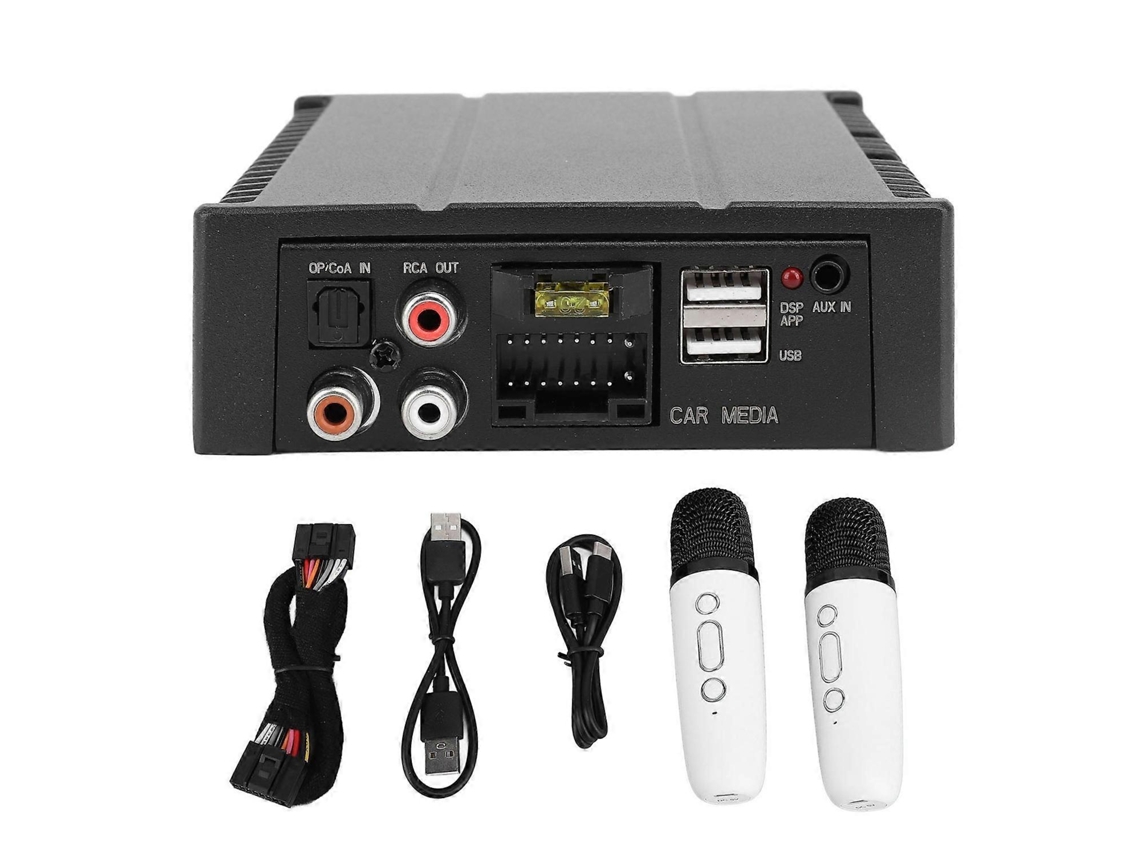 Amplificador DSP HiFi para coche de 4 x 80 W con soporte USB Bluetooth, entrada coaxial óptica y sonido digital Chennnls