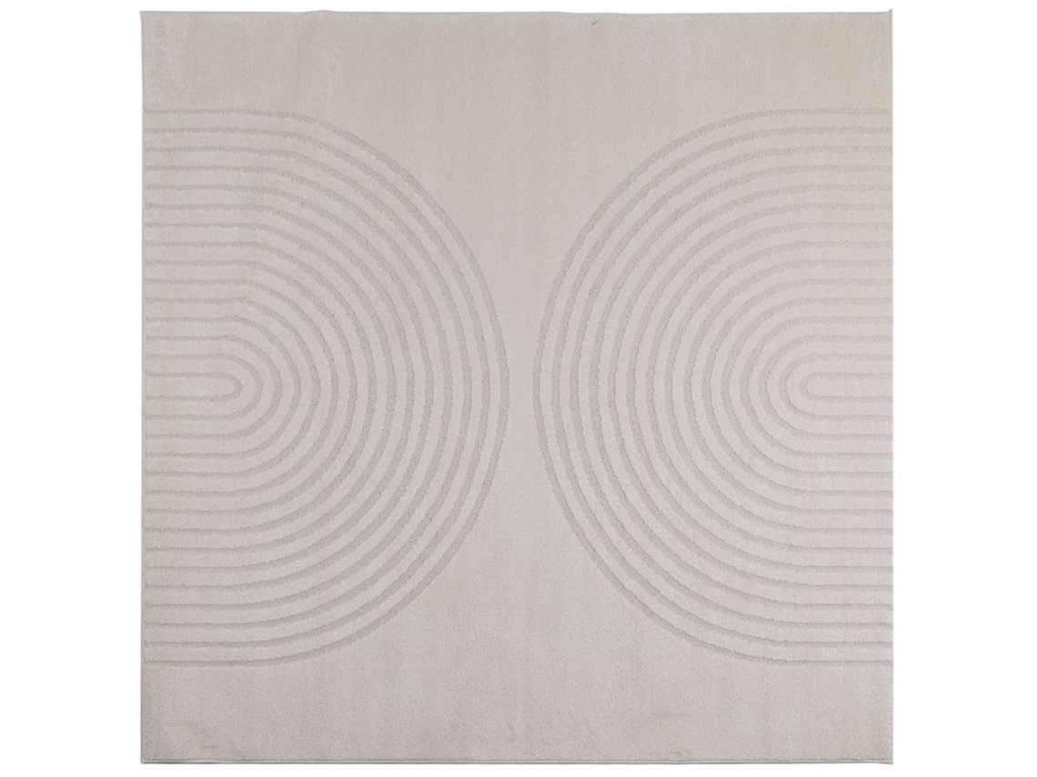 Alfombras De Área Cuadrado Galati Crema 240 X 240 Cm Poliéster
