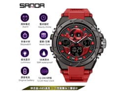 Reloj Electrónico Deportivo Multifuncional Luminoso Para Hombre (rojo), Resistente Al Agua, Estilo Harajuku.
