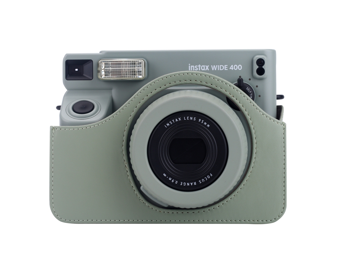 Ideal para cámaras instantáneas Wide 400, funda de cuero retro para cámara, funda protectora de PU para cámara. Yunzii verde oscuro.