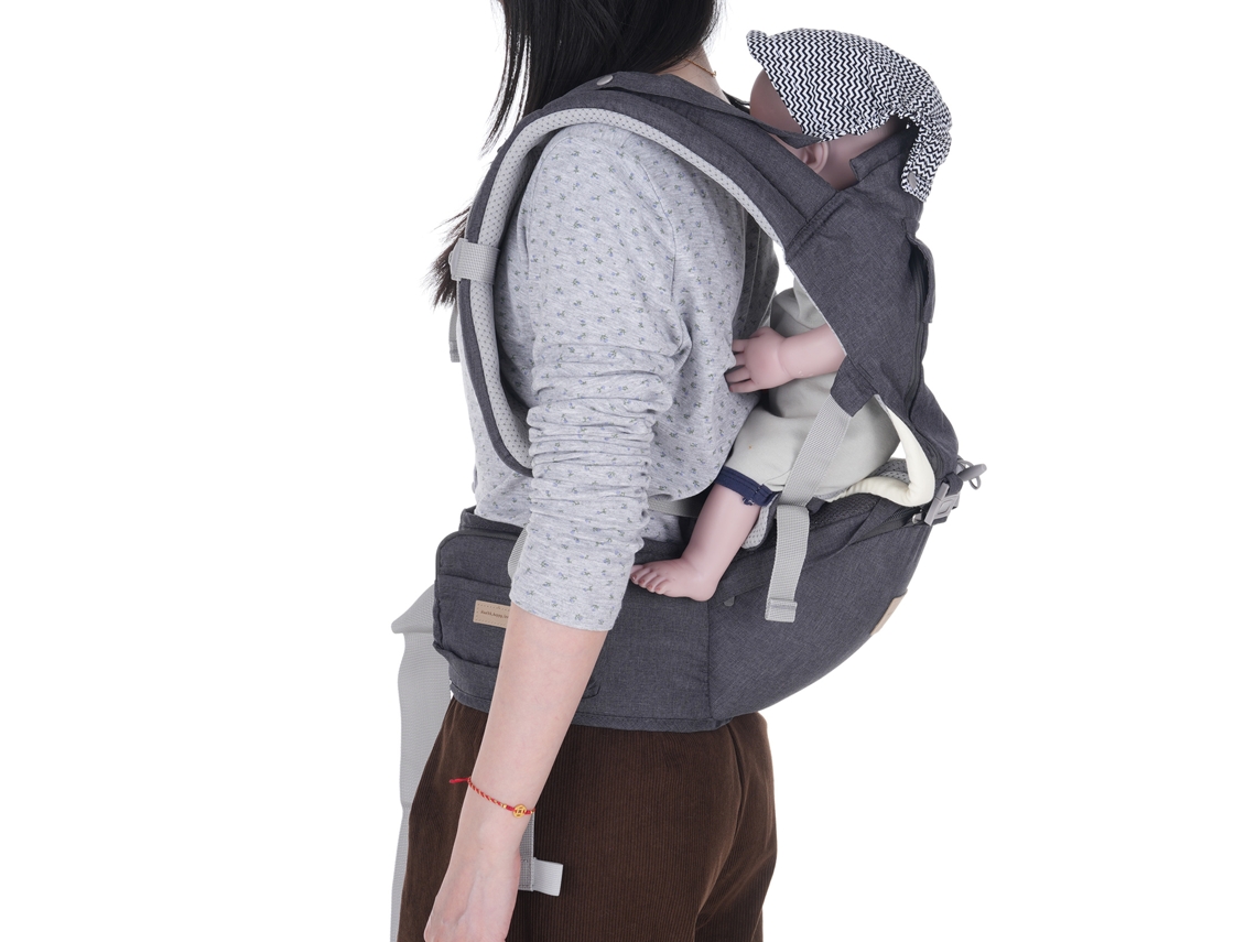 Portabebés Ergonómico Con Soporte Lumbar, 3 En 1, 0-36 Meses, 3,2-15 Kg, Gris Oscuro