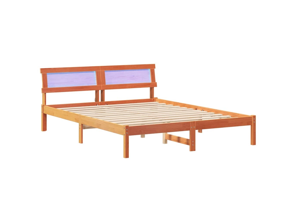 Maison Exclusive - Estructura De Cama Con Cabecera Marrón Cera 160 X 200 Cm