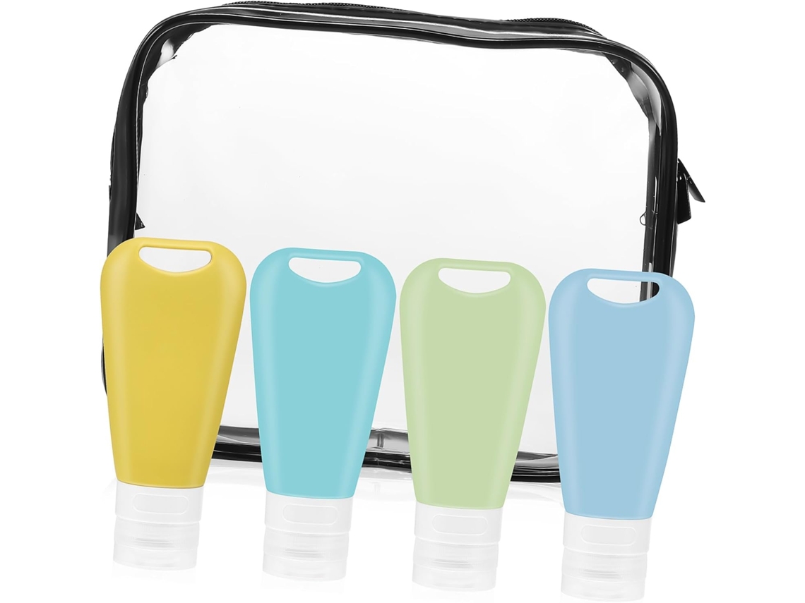 Envases De Viaje Vacíos De Silicona De 4 Piezas Para Artículos De Aseo Personal