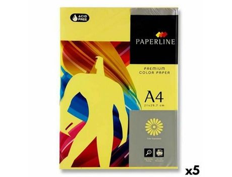 Papel de Impresión FABRISA Paperline Premium A4 80 G/M² 500 Hojas Amarillo 5 Unidades FABRISA