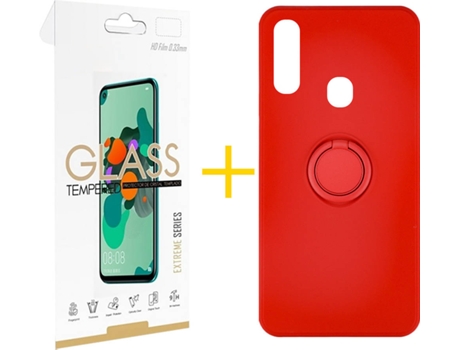 Carcasa + Protector de Pantalla para Samsung Galaxy A20e SKYHE Rojo