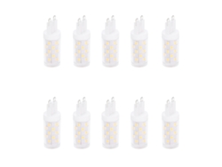 10 Bombillas Led Blancas De Bajo Consumo G9 De 4 W Y 33 Led Para Techo, Pared Y Mesa - 550 Lúmenes, 50000 Horas De Vida Útil.