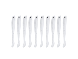 Danu26-10pcs Señuelo De Pesca T Cola Suave 6cm Pvc Ecológico Simulación Bait Accesorio De Pesca(3 Blanco Transparente)