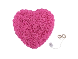 Rosas artificiales, corazón de espuma, luz, dormitorio, boda, rojo