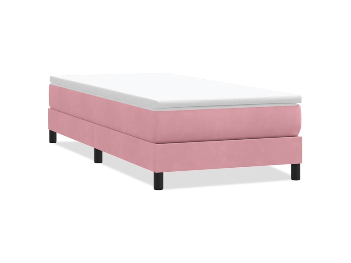 Maison Exclusive - Cama Box Spring Sin Colchón Terciopelo Rosa 100x210 Cm