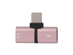 Adaptador Lightning 2 En 1 Cargador Y Divisor De Audio Para Iphone X (rosa)