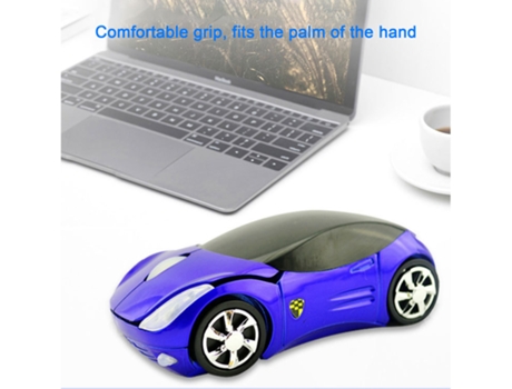 Ratón inalámbrico Ergonómico Antideslizante Agarre cómodo Luces frías Ahorro de energía Sueño automático 1200DPI Coche deportivo Ratón óptico para ...