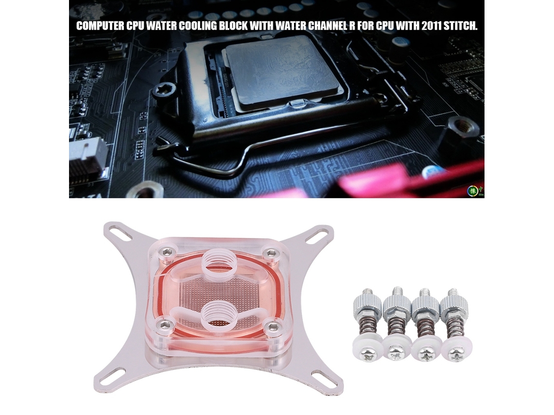 Bloque De Refrigeración Por Agua Para Cpu De Computadora Con Base De Cobre Y Tapa De Pom Bloque De Refrigeración Por Agua Para Cpu