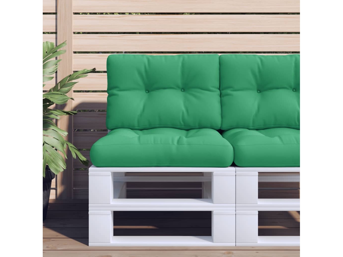 Cojín de palets 50x40x12 cm Tela verde HARLANV1