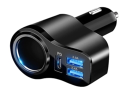 Cargador Carro Usb-c Isqueiro Yizhood Negro
