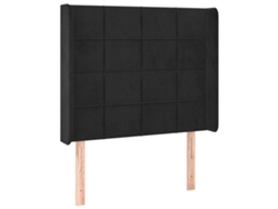Cabecero de terciopelo negro con solapas MAISON EXCLUSIVE (93x16x118 cm)