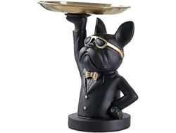 2026-estatua De Bulldog Francés Con Bandeja De Acero Inoxidable, Decoración De Mesa, Almacenamiento Multifuncional, Escultura Moderna Para Hogar