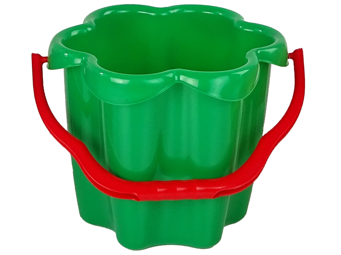 Cubo de arena con flores verdes B.active