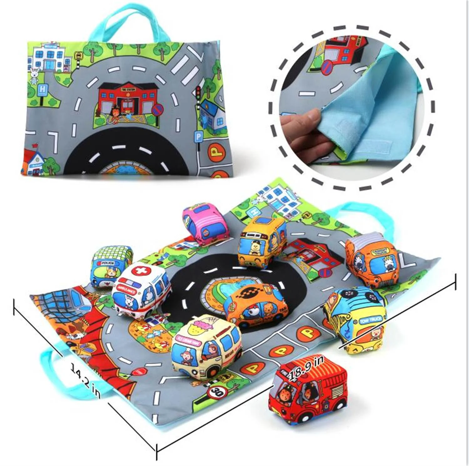 Juego De Coches Montessori De Tela Suave, Juguete Interactivo De Educación Temprana Para Bebés Y Niños Pequeños.