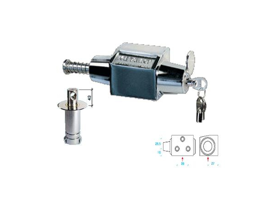 Keymat cerradura seguridad t-8 tubular con 3 tornillos