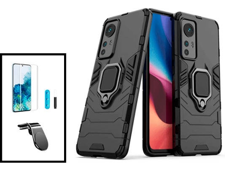 Kit Carcasa + Protector de Pantalla + Soporte Xiaomi 12X GIFT4ME Negro