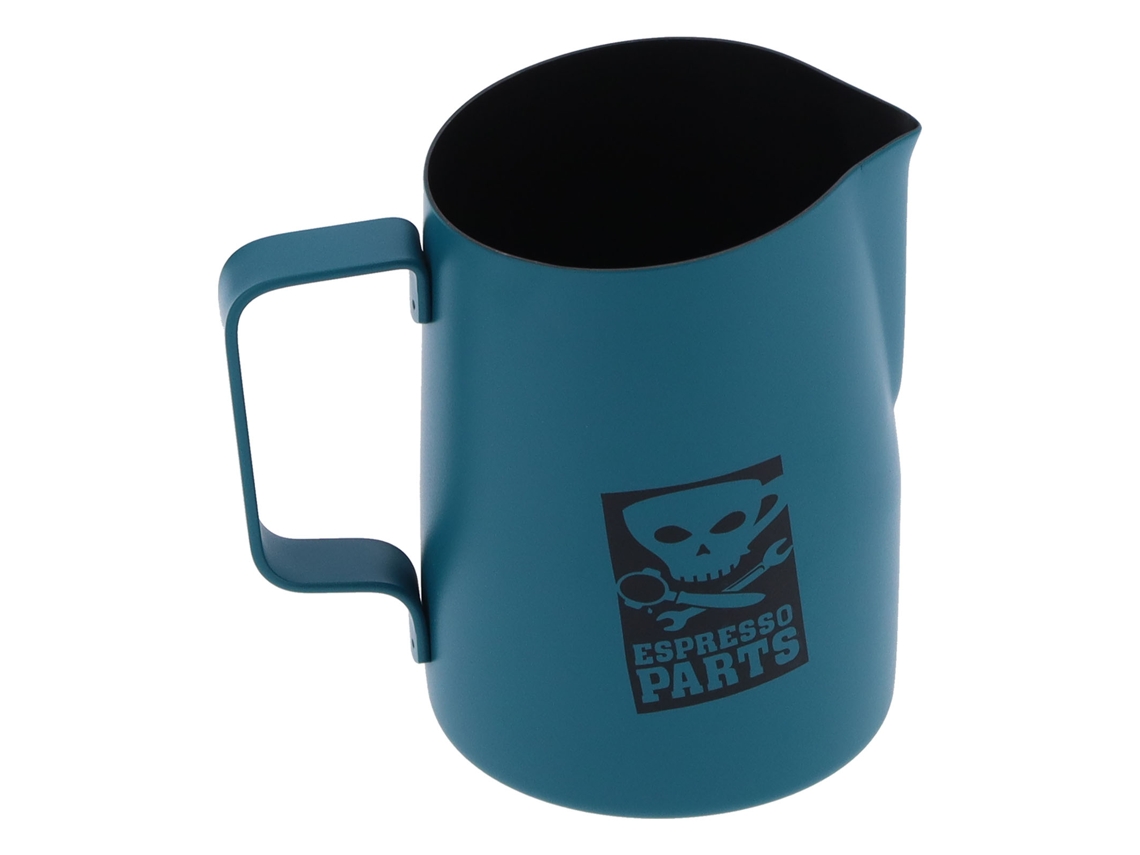 Vaso Para Leche Y Café Burbujeante De Acero Inoxidable 304, 600 Ml, Azul Con Boquilla Acodada.