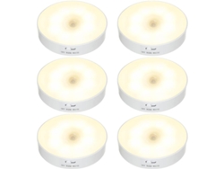 Juego De 6 Luces Nocturnas Led Inalámbricas, Alimentadas Por Baterías Recargables.