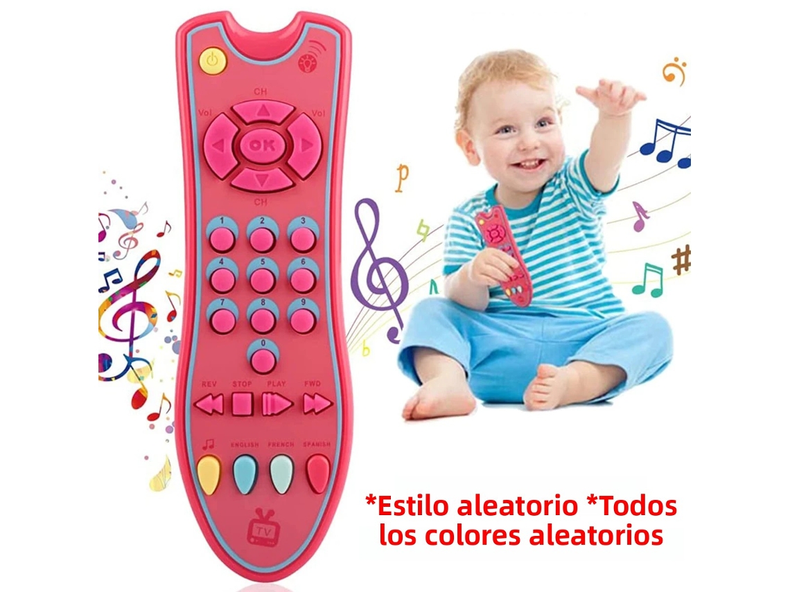 Rosa)juguete De Control Remoto Para Tv,campana Musical, Juguete De Educación Temprana,máquina Eléctrica Digital Para Aprender Inglés Para Bebés