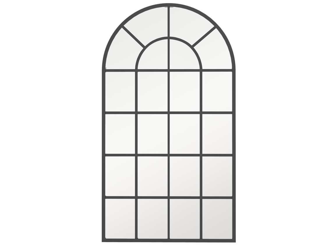 Espejo De Armario De Metal Negro, 110x62cm, Para Pasillo.