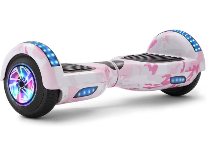 Hoverboard E-RIDES TLTL10 Rosa (Altavoz Bluetooth|Autonomía: 30-60 min| Velocidad Máx: 12 km/h)